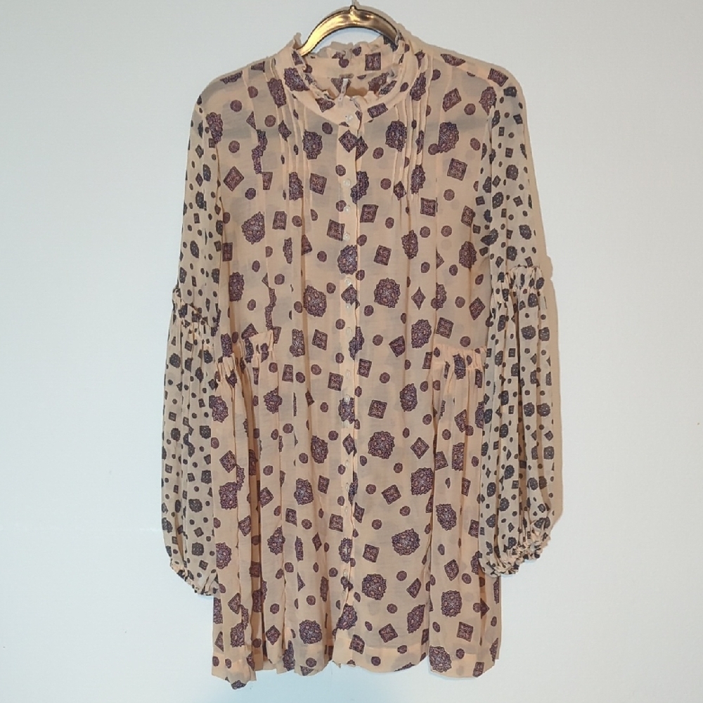 Free People Women's Geometric Sheer Tunic Dress